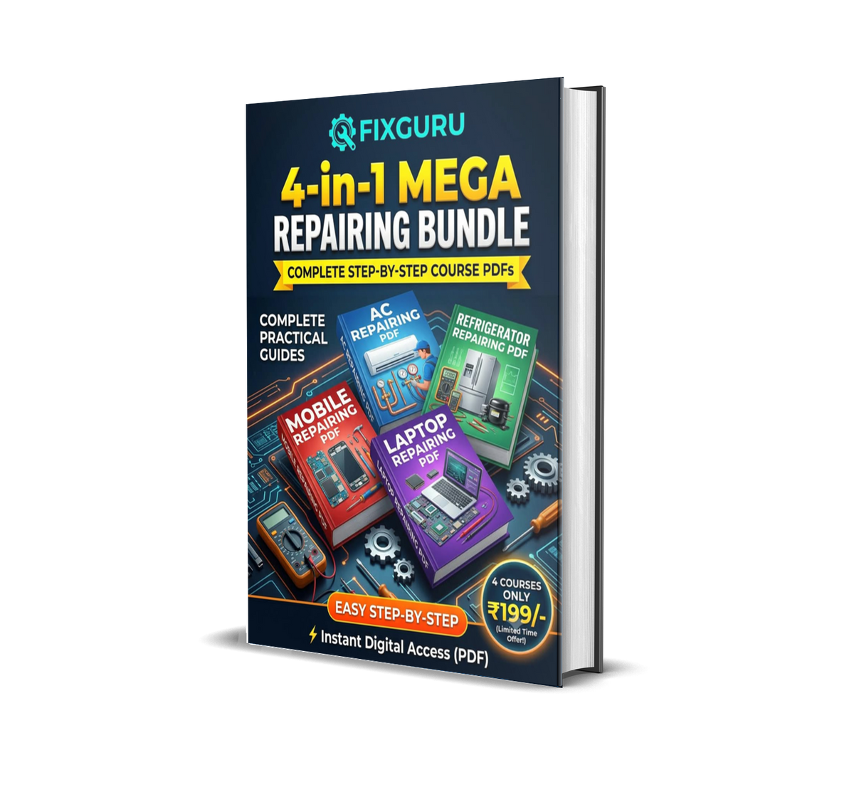 All-in-One Technician Repairing Course Bundle (PDF) – AC, Refrigerator Laptop & Mobile Repair Guide